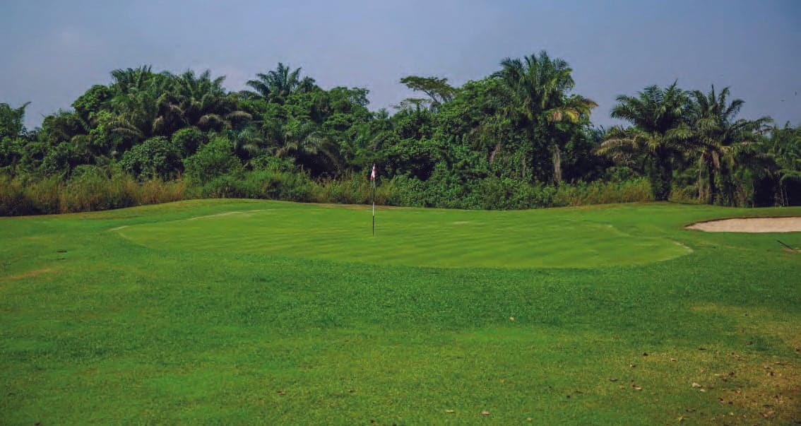 Golf course and driving range at Lakowe Lakes